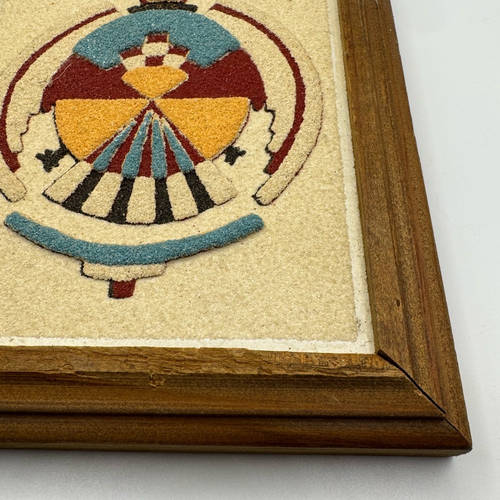 Vintage Framed “The Thunder Bird” Native American Sand Art - Picture 6 of 6